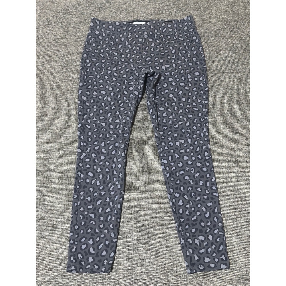 Old Navy Womens L Leggings Gray Leopard Print Cotton Blend Activewear